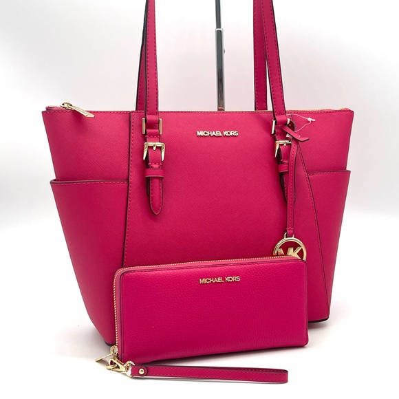 Michael Kors Large Charlotte Tote Bag & Continental Wallet Wristlet - Picture 3 of 10